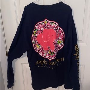 Simply Southern Longsleeve, Navy, Elephant Decal